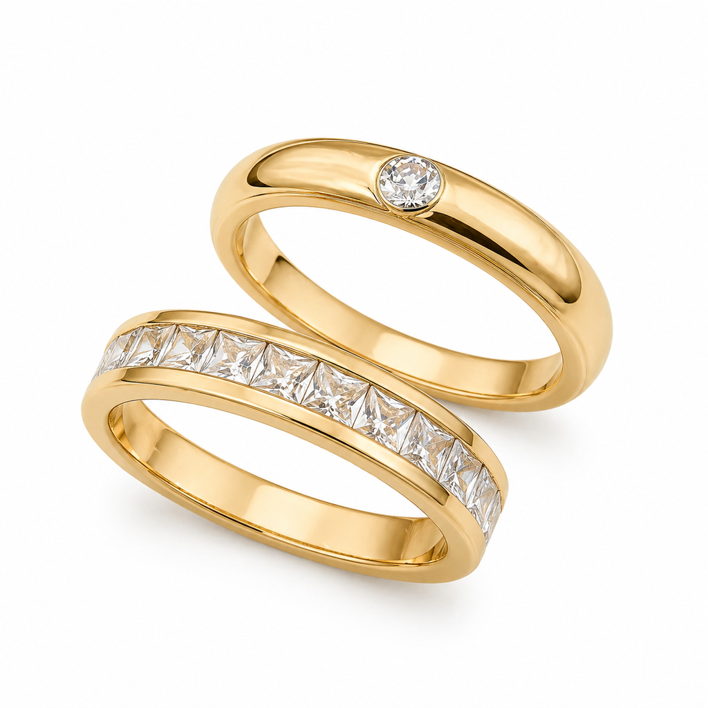 Gold Stacking Rings – 18K | Elegant & Waterproof
