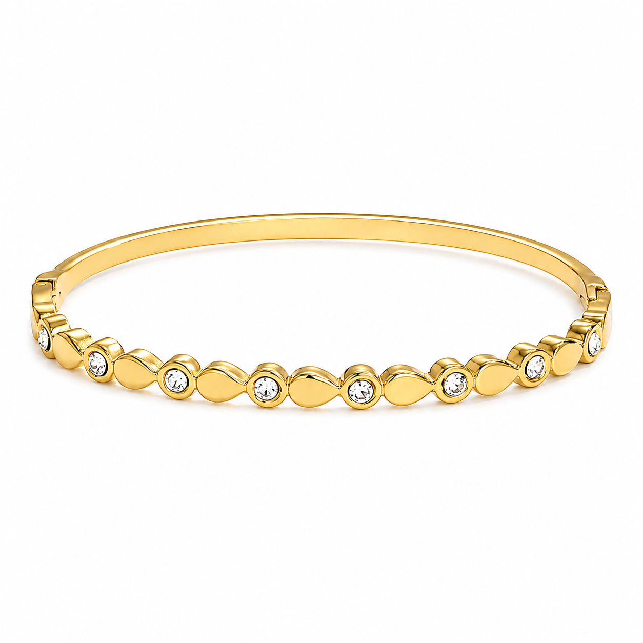 Gold Crystal Bangle – 18K Armreif | Elegant, Waterproof & Minimal