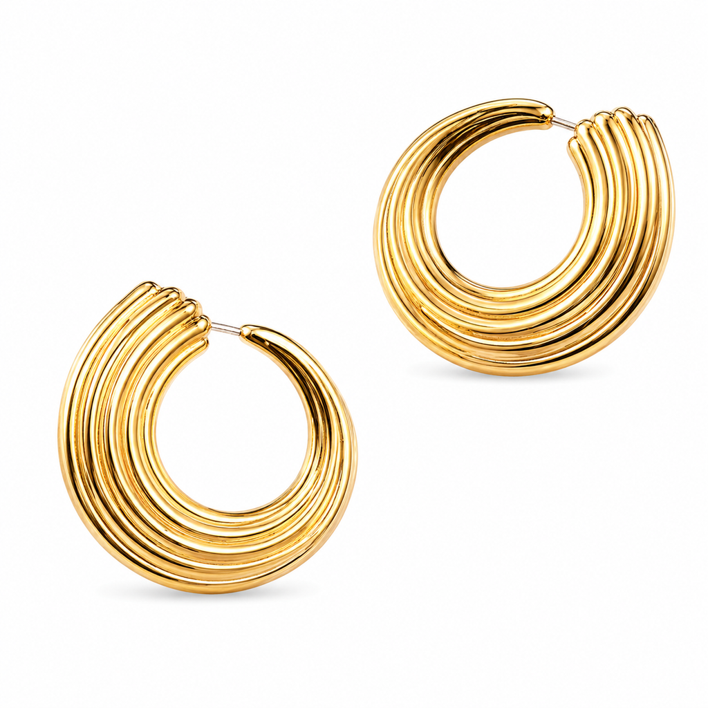 Bold Gold Hoops – 18K | Statement & Waterproof