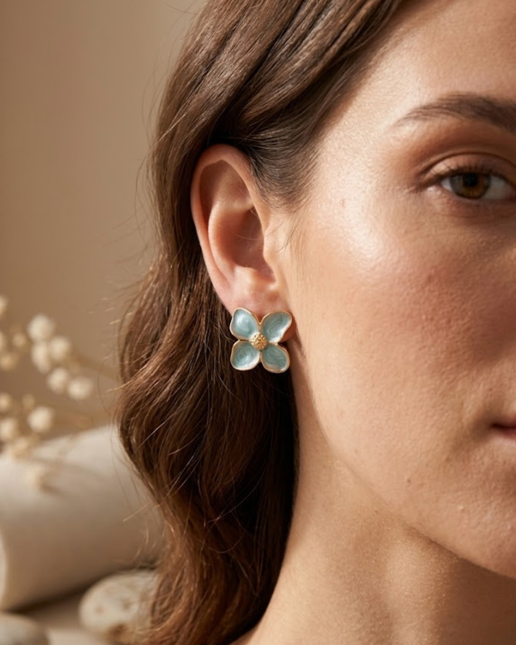 Turquoise Flower Earrings – 18K Gold | Summer Statement