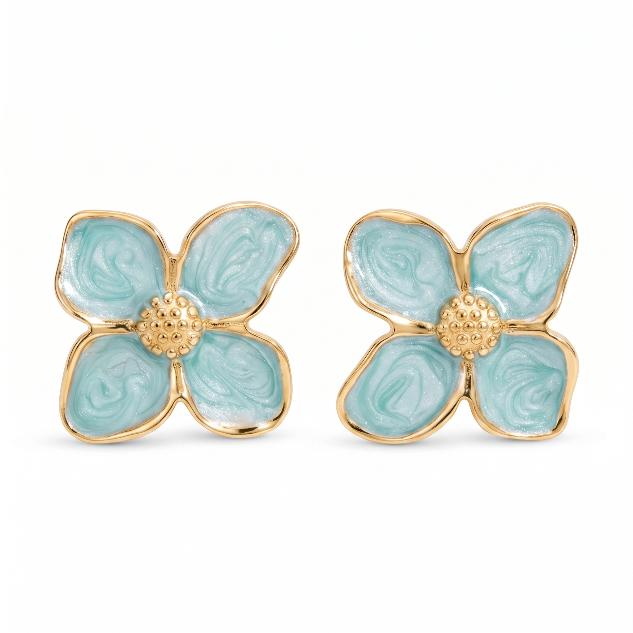 Turquoise Flower Earrings – 18K Gold | Summer Statement