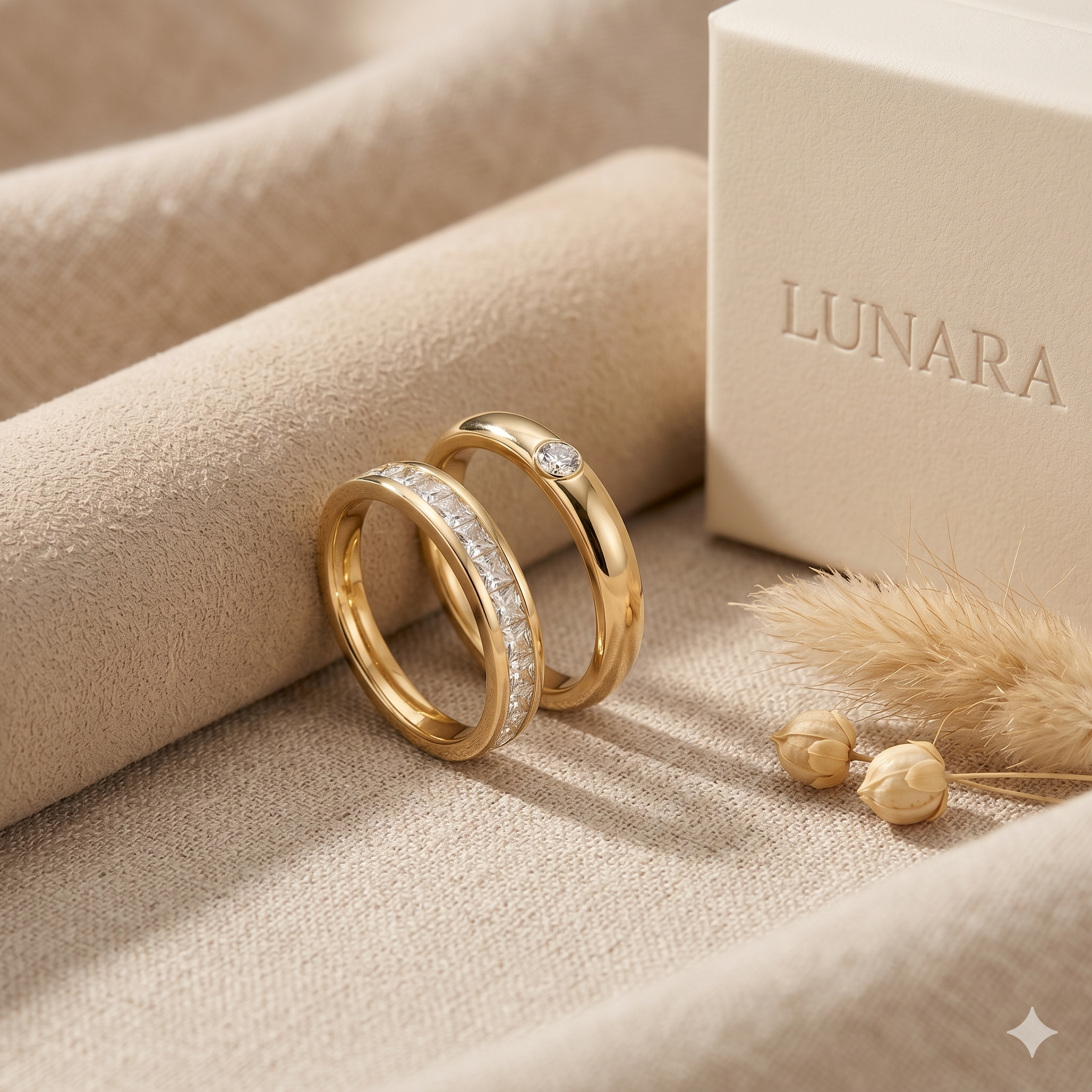 Gold Stacking Rings – 18K | Elegant & Waterproof