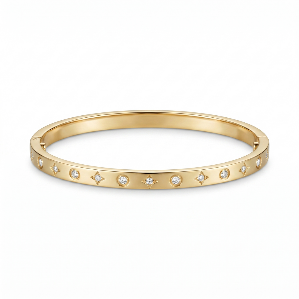 Star Crystal Bangle – 18K Armreif | Luxury, Elegant & Waterproof