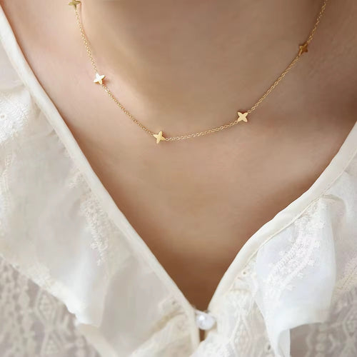 Butterfly Charm Necklace – 18K Gold | Delicate & Waterproof