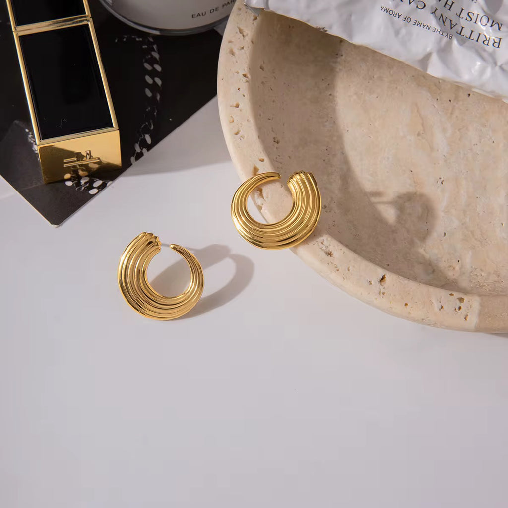 Bold Gold Hoops – 18K | Statement & Waterproof
