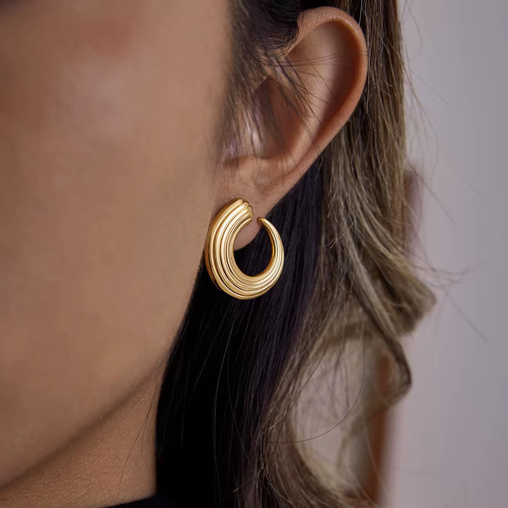 Bold Gold Hoops – 18K | Statement & Waterproof